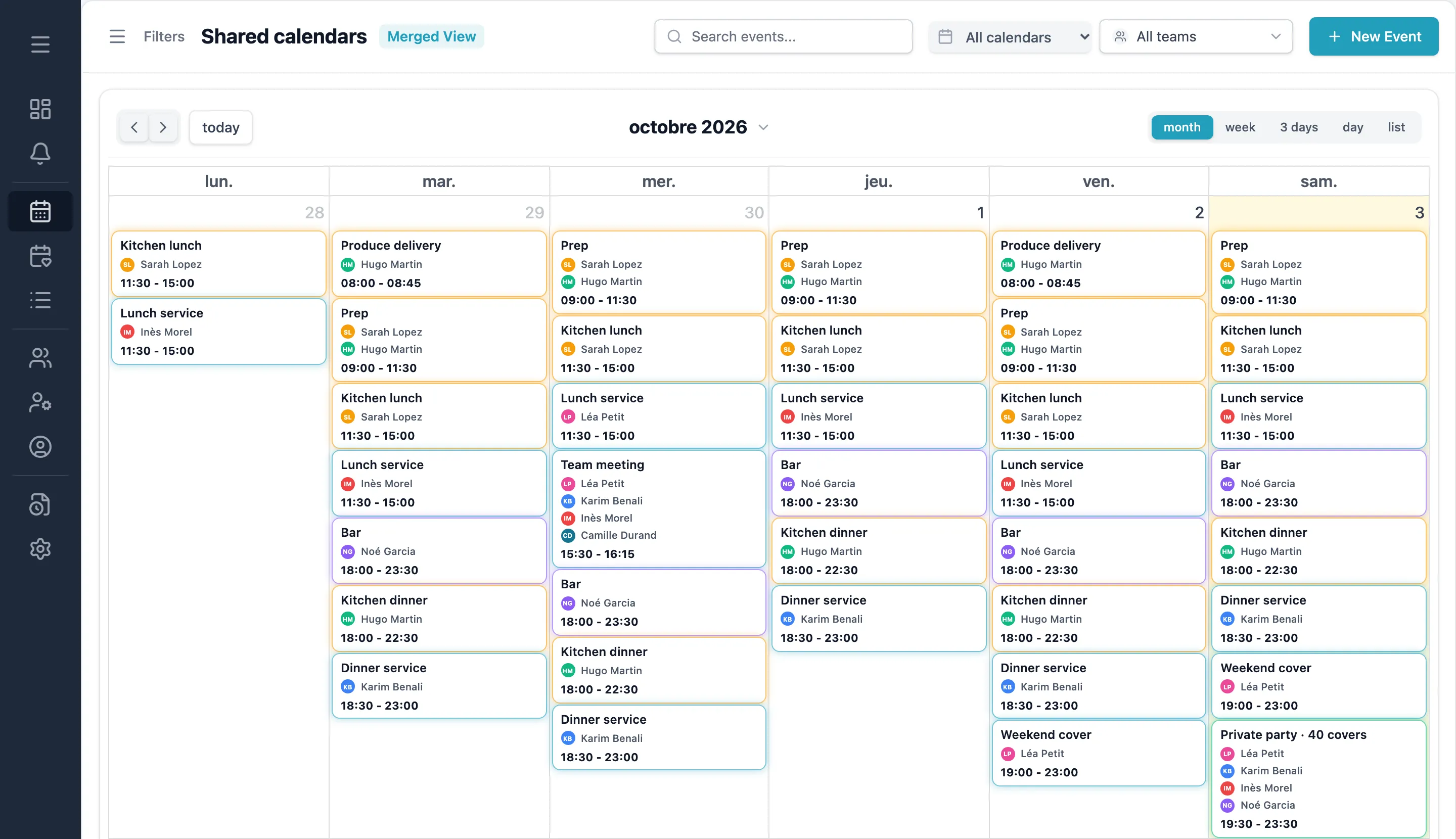 Planning Copilot : Calendários partilhados